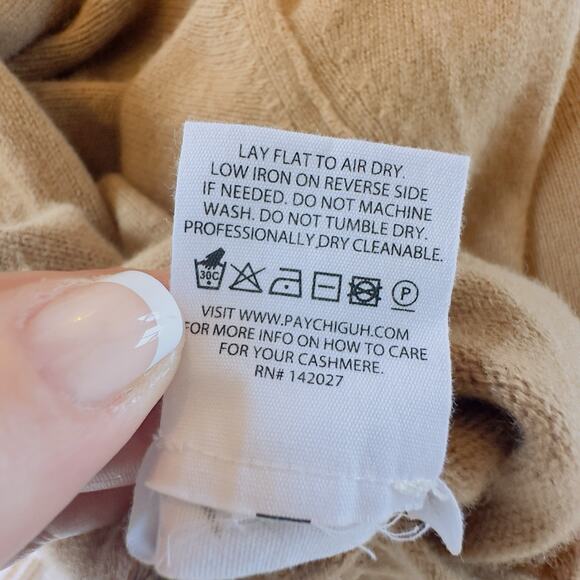 Paychi Guh 100% Baby Cashmere Camel Turtleneck Sweater Size S Quiet Luxury $488 - Picture 5 of 11